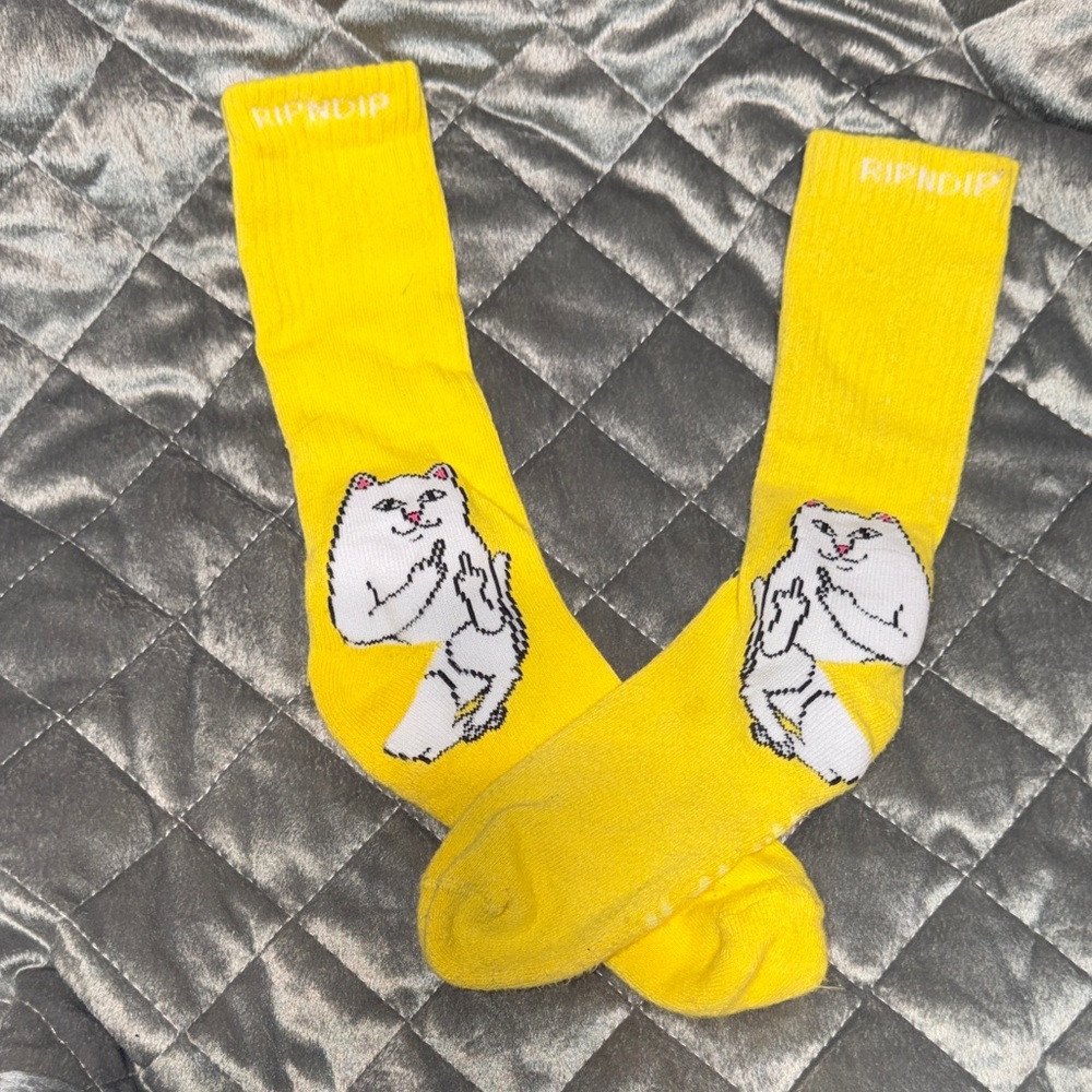 Ripndip Playful Yellow Socks with Graphic Design